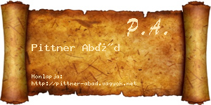 Pittner Abád névjegykártya